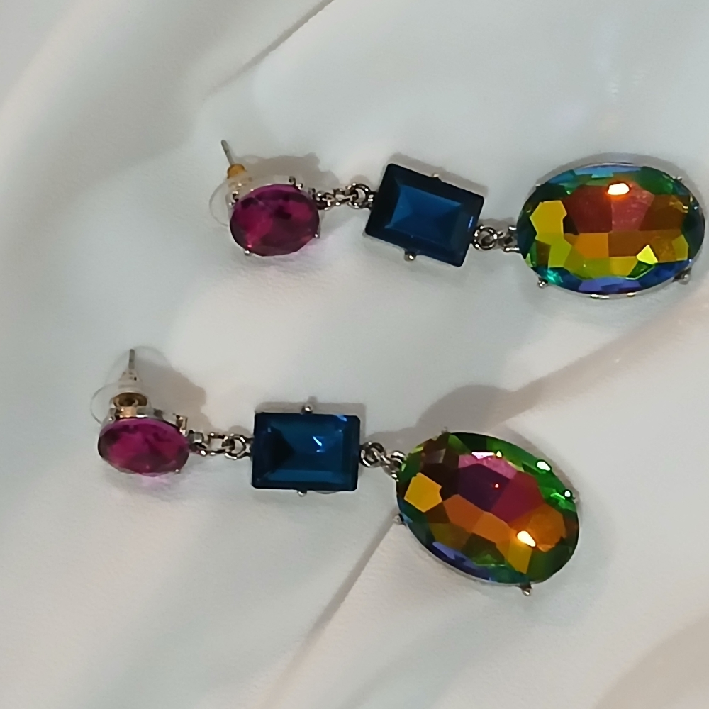 Multicolor Gemstone Drop Earrings